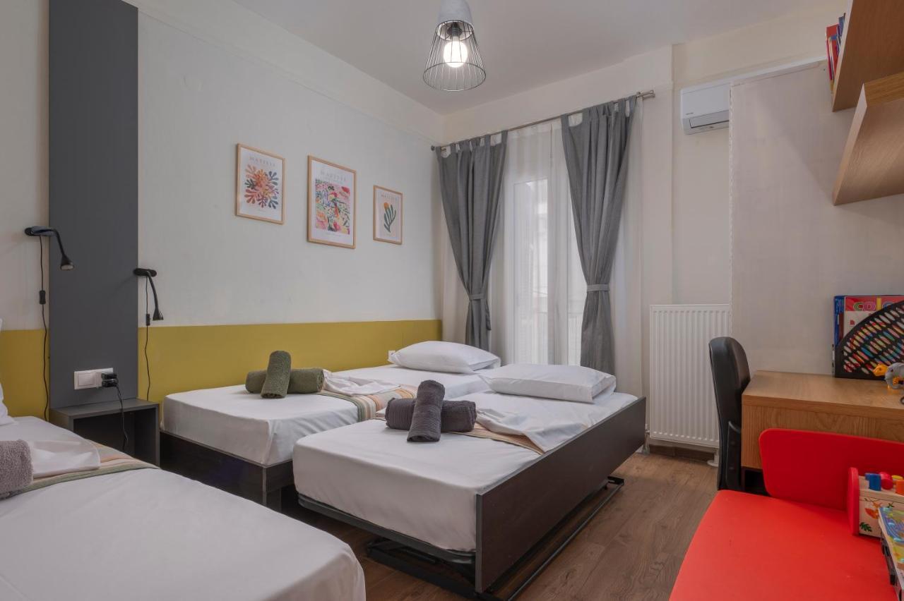 Estia Thessaloniki Apartment, Cozy, Spacious, Sunny, 2 Rooms-5 Beds Buitenkant foto
