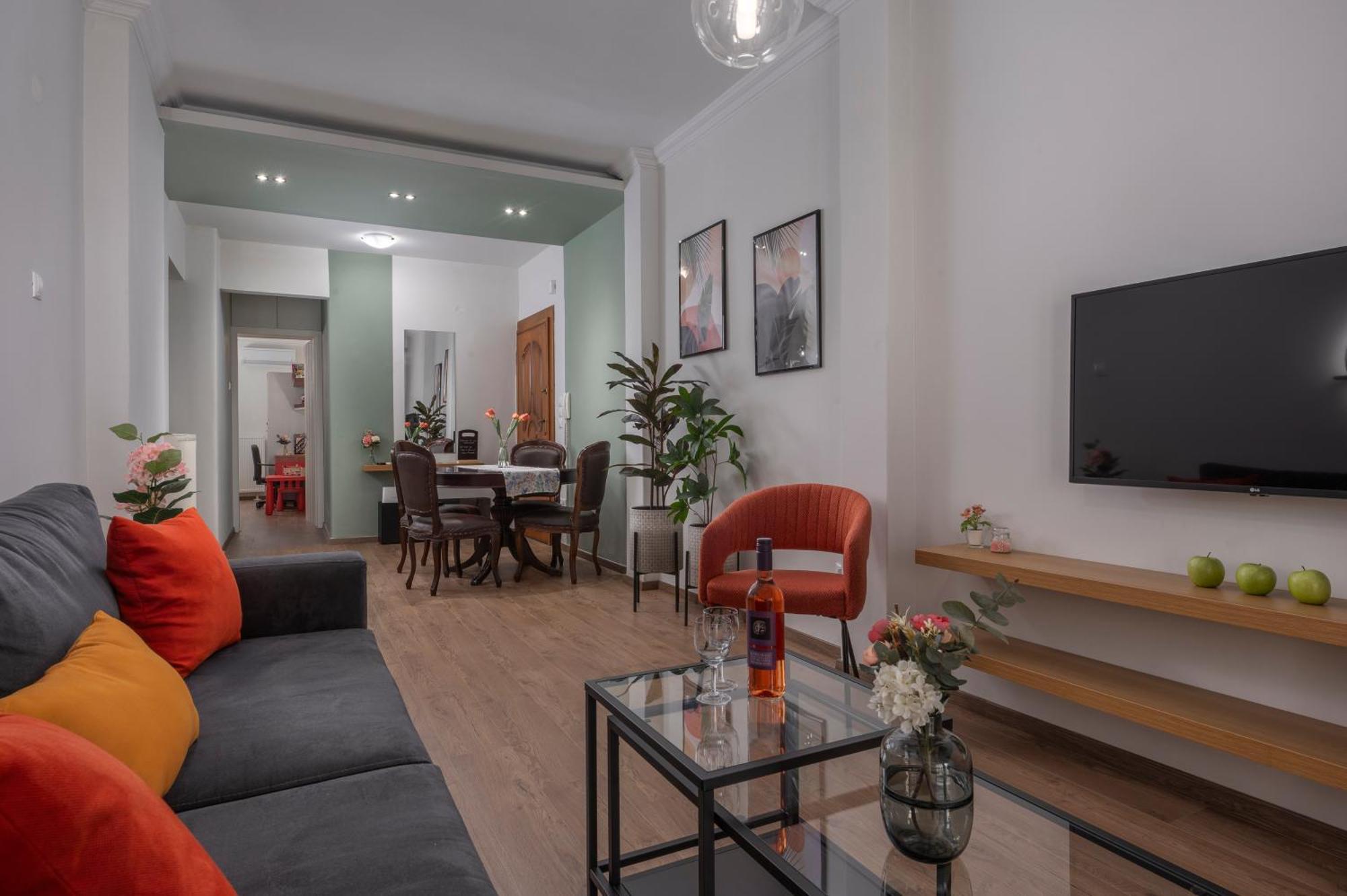 Estia Thessaloniki Apartment, Cozy, Spacious, Sunny, 2 Rooms-5 Beds Buitenkant foto